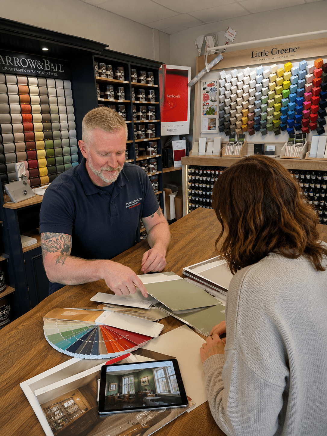 Colour consultation in Yeadon helping a homeowner choose interior paint colours
