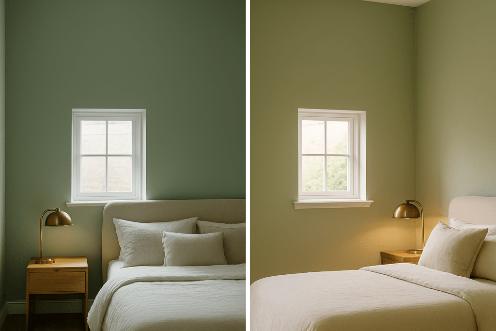 Artificial light changes colour